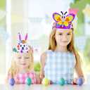 Winlyn 24 Sets Easter Craft Kits Spring Crafts DIY Easter Headbands Craft Kits Bunny Chick Lamb Butterfly Flower Basket Foam Stickers Spring Arts and Crafts for Kids Classroom Activities Party Favors