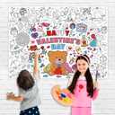 6 x Nicime 43.3x31.5Inch Valentine's Day Giant Coloring Poster with Picture, Birthday Gift Painting Poster, Art Crafts Activity Drawing Paper in School, Classroom, Home, Party for Boys, Girls, Kid (Colorful)