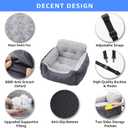 Oiilores Dog Car Seat for Small Dogs, Washable Pet Booster Car Seats with Clip-On Safty Leash, Comfy Deluxe Plush Carseat with Storage Pockets, Puppy Travel Carrier Bed for Dogs Under 25 lbs, Grey
