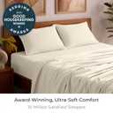 Mellanni Queen Sheets Set - 4 PC Iconic Collection Bedding - Hotel Luxury, Extra Soft, Cooling Bed Sheets - Wrinkle, Fade, Stain Resistant (Queen, Golden Ivory)