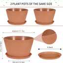 Set of 2-18 Inch Large Planter Set Includes a Pot with Round Drainage Holes and a Tray, Suitable for Tall Plants and Flowers. Extra-Large Outdoor Terracotta-Colored Plastic Planter