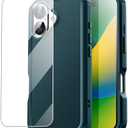 AICase for iPhone 16 Case with Glass Protector,3-Layer Heavy Duty Pocket-Friendly Rugged Durable Military Grade Protection Shockproof/Drop Proof/Dust Proof Protective Phone Cover for iPhone 16 6.1"_2 Pack Of 3