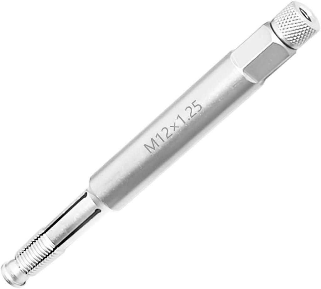 DPTOOL 12mm Back Tap Spark Plug Thread Repair Tool M12x1.25 Thread Chase Tap for Repairing Threads and Preventing Metal Shavings from Entering the Cylinder, 5.27'' Long