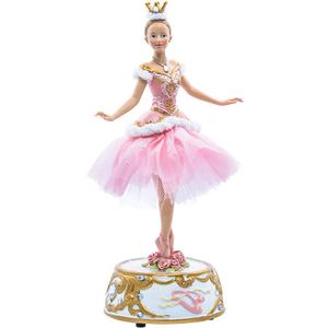 Kurt Adler T2274 10" Pink Ballerina Figure with Musical Base