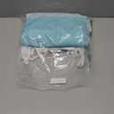 Dynamene Light Blue Fabric Shower Curtain, Farmhouse Boho Striped Tassel Shower Curtain for Bathroom, Bohemian Textured Cloth Shower Curtain Set with Hook, Water Repellent, Wrinkle Free, 72x72