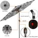 Blissun 9 ft Solar Umbrella, Patio Umbrella with 32 LED Lights, Table Market Umbrella, Outdoor Umbrella for Garden, Deck, Backyard (Light Grey)