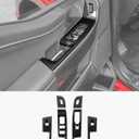 Savadicar Carbon Fiber Interior Accessories - Door Window Button Panel Trim Cover for Ford F150 (2021-present) - Premium Texture Interior Decor Upgrade Kit, 4-Piece Set