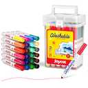 JoyCat 24 Colors Washable Markers for Kids, Broad Line Art Markers with Portable Travel Case, Non-Toxic School Art Supplies for Boys Girls, Ideal for Coloring Books & Classroom Projects