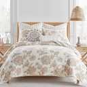 Levtex Home - Selesta Blush Quilt Set - King Quilt and Two King Shams - Floral - Blush Taupe Grey - Quilt (106x92in.) and Shams (20x36in.) - Reversible - Cotton