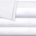 White Classic Twin Flat Sheets 3 Pack, White Cotton Flat Bed Sheet 66x104 Inches, 200 Thread Count Hospital Bed Sheets