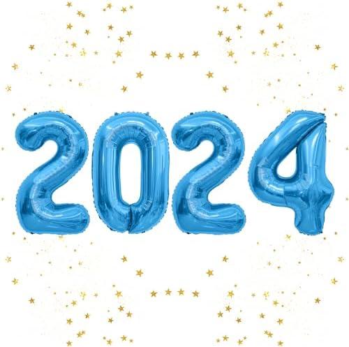 2024 Balloons, 40 Inch Giant Foil Number Balloons, Blue 2024 Balloon Numbers, 2024 New Years Eve Party Supplies, Graduation New Years Decorations 2024 for Party 2024 Balloons, 40 Inch Giant Foil Number Balloons, Blue 2024 Balloon Numbers, 2024 New Years Eve Party Supplies, Graduation New Years Decorations 2024 for Party