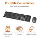 Amazon Basics Ultra Premium Wireless Keyboard and Mouse Combo - Rechargeable, Ultra Slim Design, Quiet, Full Size, Number Pad, Unifying Receiver, Black (QWERTY)