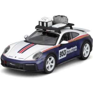 BBURAGO - 1/24 Racing - 2023 Porsche 911 Dakar - New 2024: Metal Racing Vehicle - Interior Details - Opening Doors and Hood - Scale 1/24., B18-28029
