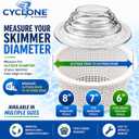The Skimmie Cyclone (Skimmer Basket NOT Included) - Turbocharges Pool Skimmer Water Flow - Improves Pool Surface Cleaning & Debris Removal - 8" Funnel Design Works with Any Pool Water Level