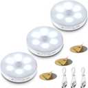 LED Motion Sensor Night Light,3 Pack Rechargeable USB Charging,3 Switch Mode Stick,Magnetic Base Smart,Wireless Wall/Step/Stair Light, Anywhere for Bedroom,Cabinet,Kitchen,Entrance (White) 