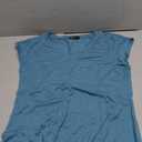 Micticsi Womens V Neck Cap Sleeve T Shirts Banded Bottom Top Loose Fit Short Sleeves Tee Casual Summer Basic Tops 2025 Aqua Blue, Small