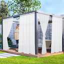 2 Panels Outdoor Sheer Curtains for Patio, Non-See-Through White Privacy Curtains for Patio Waterproof, Indoor Outdoor Drapes for Gazebo Pergola Balcony Pool Spa, 52 x 84 inch