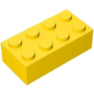 Classic Bulk Brick Block 2x4, 100 Piece Building Brick Yellow, Compatible with Lego Parts and Pieces 3001, Creative Play Set - Compatible with Major Brands(Colour:Yellow)