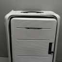 Traveler's Choice Foldable Suitcase, Hard Expandable Universal Wheels, Shock-Absorbing, Silent, Multi-Level Adjustable Alloy Trolley, Suitable for Traveling (White,20 inches)