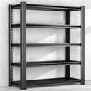 76.6" H Heavy Duty Garage Shelving Unit, 60" W Adjustable Metal Storage Rack, 5-Tier Metal Shelves, 24" D Industrial Shelving for Garage, Basement, Workshop, Heavy Duty Storage Shelf.1Pack