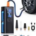 Tire Inflator Portable Air Compressor, 150PSI & 25000mAh air Pump for car Tires with Tire Pressure Gauge Led Light, 2X Faster Cordless Tire Pump for Car, Motorcycle, Bicycle and Ball (Shiny Black)