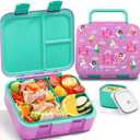Fimibuke Bento Lunch Box for Kids, Leak-proof Boys Girls Bento Box with 3-Compartment BPA Free Dishwasher Safe Kids Lunch Portion Container Snack Box with Sauce Cup for Age 3-12 Kid Toddler for School (A6.Fairies & Unicorns)