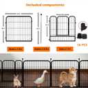 Fouwick 24" H x24 w Dog Playpen 8 Panels, Black Metal Pupy Exercise Pen, Foldable Portable Pet Enclosure for indoor0utdoor, No Dig Fence for Small Dogs & Rabbits