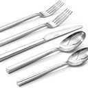 KINGSTONE Silverware Set, 40-Piece Flatware Cutlery Set Premium Stainless Steel, Service for 8, for Kitchen, Home, Wedding, Party, Mirror Polished and Dishwasher Safe