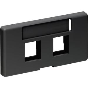 Leviton 2-Port QuickPort Modular Furniture Faceplate, 49910-SE2, Black