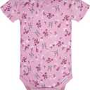 Gerber Unisex Baby 5-Pack Short-Sleeve Onesies (6-9 Months, Lavender Garden)