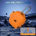 [5in1 Set] Silicone Case for Powerbeats Pro 2 (2025), Shockproof Protective Cover Compatible with Beats Powerbeats Pro 2 Women Powerbeats Pro 2 Case Cover with Fashion Keychain & Cleaner Kit (Orange)