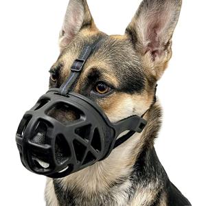 BARKLESS Dog Muzzle, Basket Muzzle for Biting, Chewing and Scavenging, Humane Cage Mouth Cover, Perfect for Grooming and Training Large Aggressive Reactive Dogs (L, Black)