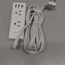 One Beat 10Ft Extension Cord with Multiple Outlets,Flat Plug Power Strip Surge Protector with 10 Ft Long Cord,6 Outlet 3 USB Ports (1USB C),Multi Outlet Wall Plug for Travel,College,Dorm Essentials (White)