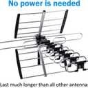 Five Star Outdoor HDTV Antenna up to 200 Mile Long Range, Attic or Roof Mount TV Antenna, Long Range Digital OTA Antenna for 4K 1080P VHF UHF Supports 4 TVs Installation Kit & J Mount