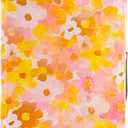 TRAVELKIN Luggage Covers For Suitcase Tsa Approved,Suitcase Cover Protector Fit 22-25 Inch Luggage (M(22-25inch suitcase), Orange Floral)