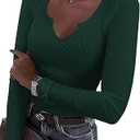 VICHYIE Womens Tops V Neck Summer Short Sleeve Casual Slim Fitted Tshirt  XL