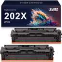 LEMERO 202X Black Toner Cartridge Compatible Replacement for HP CF500X CF500A 202A for Color Laserjet Pro M281fdw M281cdw M254dw MFP M280nw M254nw M281fdn MFP M281 M254 Printer 2 Pack