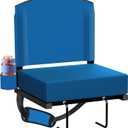 Dayacoco Stadium Seats with Back Support, New Portable Seat for Bleachers Hold up 400lbs, Wide Bleacher Seat with Shoulder Strap & Handle Perfect for Sports Events (Blue, 1pcs)