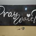 Rustic Black Pray Wait Trust Canvas Wall Art Religious Faith Inspirational