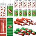 24 Pcs 16.9 Oz Football Plastic Cups Bulk Football Cooling Towel Set Includes 12 Footballs Theme Cups with Straw and Lid 12 Footballs Ice Towel for Sport Party Favors Team Gifts