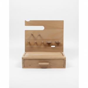 Finer Gents Desk Wood Organizer