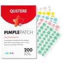 QUSTERE Pimple Patches for Face, Hydrocolloid Acne Patches, Cute Star Zit Covers, Colorful Spot Stickers with Tea Tree, Salicylic Acid & Cica Oil| 3 Sizes (10mm, 12mm & 14mm) |200 Count