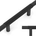 Amerdeco 10 Pack Matte Black Knurled Cabinet Pulls 3 Inch Hole Centers Kitchen Cabinet Solid Handles Hardware Kitchen Handles for Cabinets Handles IH0006