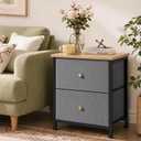 Sweetcrispy Nightstand with 2 Storage Drawers, Small Bedside Table, Blue, 11.8"D x 18"W x 20"H , 1 Pack