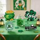 4 PCS St Patricks Day Tables Centerpieces Decorations Wooden, St Patricks Day Tiered Tray Decorations Set for Kitchen Office Home Indoor Mantel Decorations
