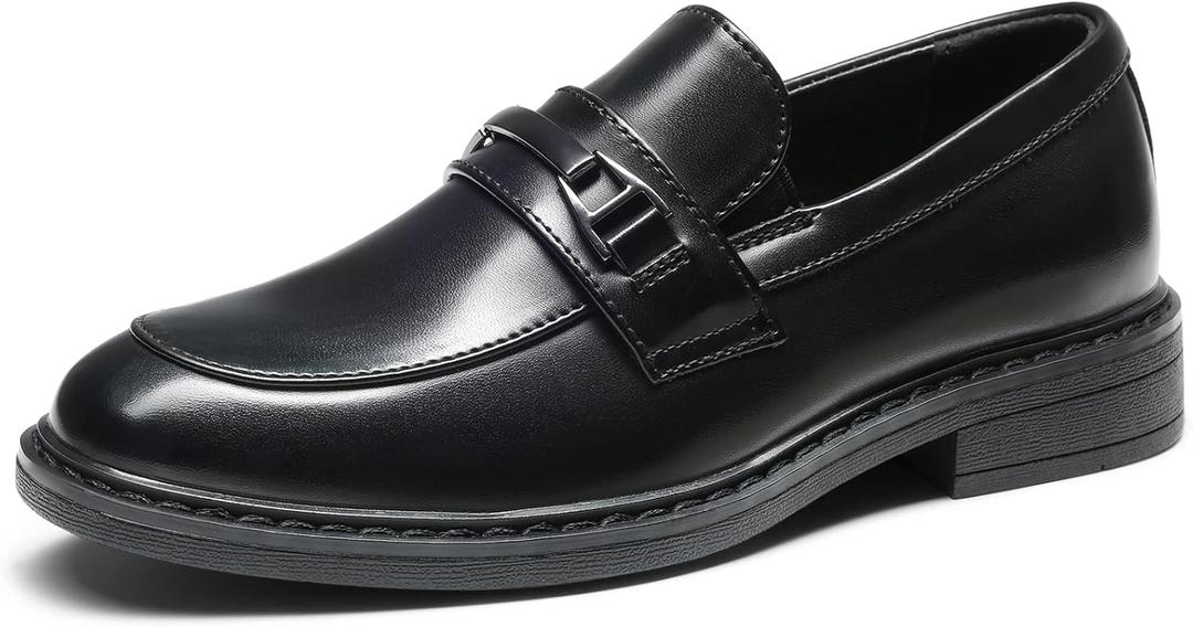 Bruno Marc Boys Dress Slip-on Penny Loafer(Toddler/Little Kid/Big Kid) size 3 (Black)