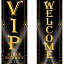 Blulu VIP Party Decorations Roaring 20s Movie Night Banner VIP Porch Sign Movie Theater Now Showing Hanging Porch Sign 1920s Party Supplies(Black) (47.2 x 11.8 in)