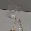 Noevany Double Wall Glass Coffee Mugs Set, Set Of 1 Glass Cup with 2 Gold Spoons, Clear Coffee Mug 12oz for Cappuccino, Latte, Milk, Tea, Hot and Cold Beverages, Housewarming Wedding Present Gifts