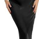 ALCEA ROSEA Women's Silky Satin Cowl Neck Backless Maxi Dress Elegant Tie Long Slip for Evening Party Wedding Guest Cocktail (Black), XL