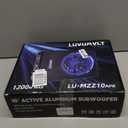 1200W 10" Car Subwoofer, Slim Under Seat Powered Subwoofer and Amp Package,High/Low Level Input, Car/Truck Audio Sub Built-in Amplifier amp Combo Package, with Blue LED Light